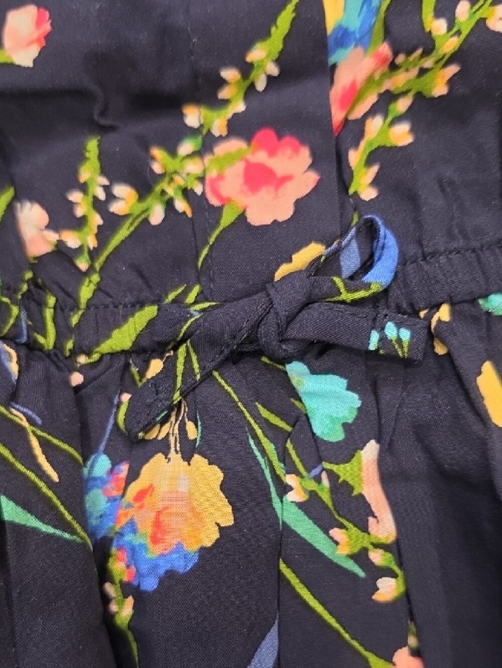 🆕 GAP Navy Floral Dress with Blue Yellow Pink Flowers - Picture 4 of 6